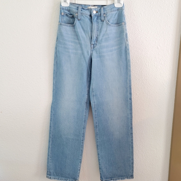 Madewell Slim Wide Leg Crop 24T Tall Long Light Wash Jeans Womens High Waist - Picture 1 of 6